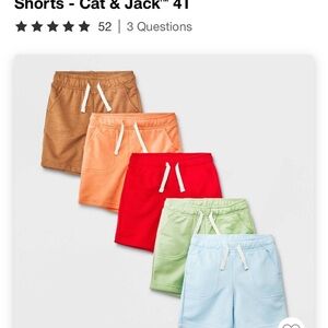 *EUC* - Cat & Jack Kids' Multi-Color Shorts 5 Pack size 4T
